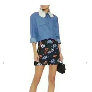 MARKUS LUPFER Printed crepe shorts Size S